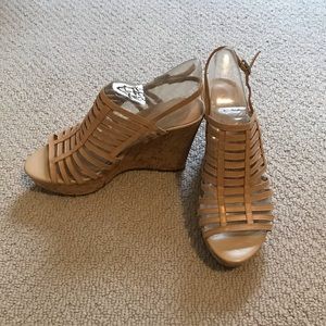 Franco Sarto Strappy Cork Wedges